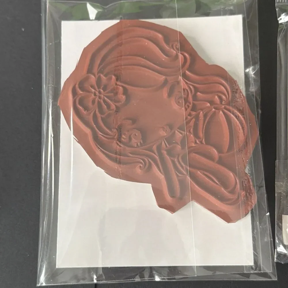 Stamp Lot The Greeting Farm Red rubber flirty valentine Anya and cheeky beach